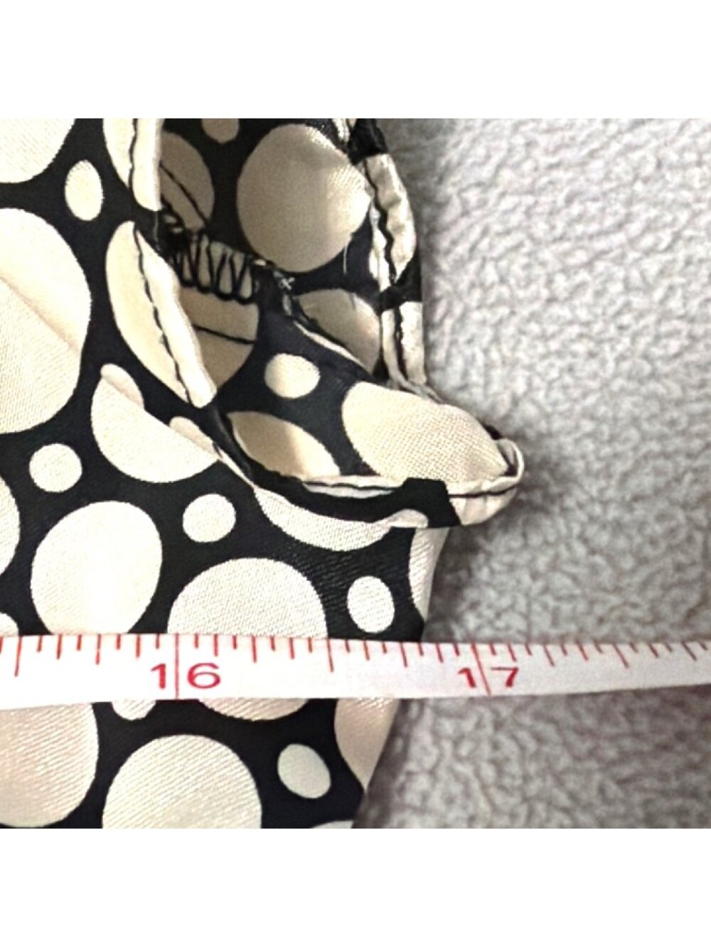 Vtg Polka Dot Cap Sleeve Satin Dress With Red Trim - Medium slinky Retro - Picture 4 of 6
